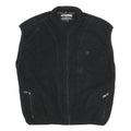 CHAMPION Mens Black Zip Jacket L Polyester Plain Logo Casual Lightweight