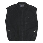 CHAMPION Mens Black Zip Jacket L Polyester Plain Logo Casual Lightweight