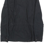 SCHOTT Mens Black Zip Cotton Military Jacket S Plain Vintage Style Tactical