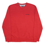 TOMMY HILFIGER Mens Red Cotton Blend Crew Neck 2XL Sweatshirt Pullover Casual