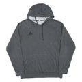 ADIDAS Mens Grey Hoodie L Cotton Blend Casual Sports Logo Pocket