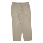 DICKIES Mens Cotton Blend Beige Regular Fit Straight Leg Trousers W36 L32