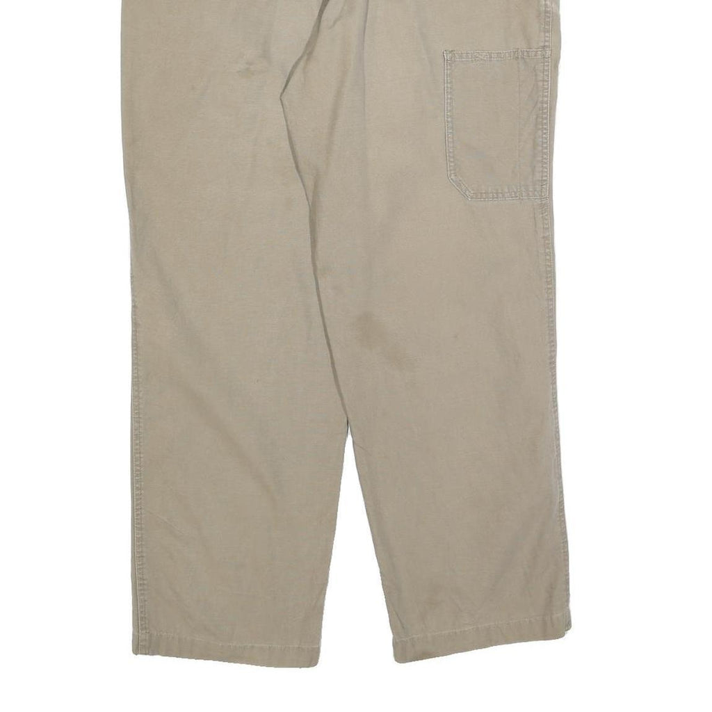 DICKIES Mens Cotton Blend Beige Regular Fit Straight Leg Trousers W36 L32