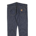 CARHARTT Mens Jeans Blue Regular Straight Denim Dark W41 L32 Workwear Button Fly