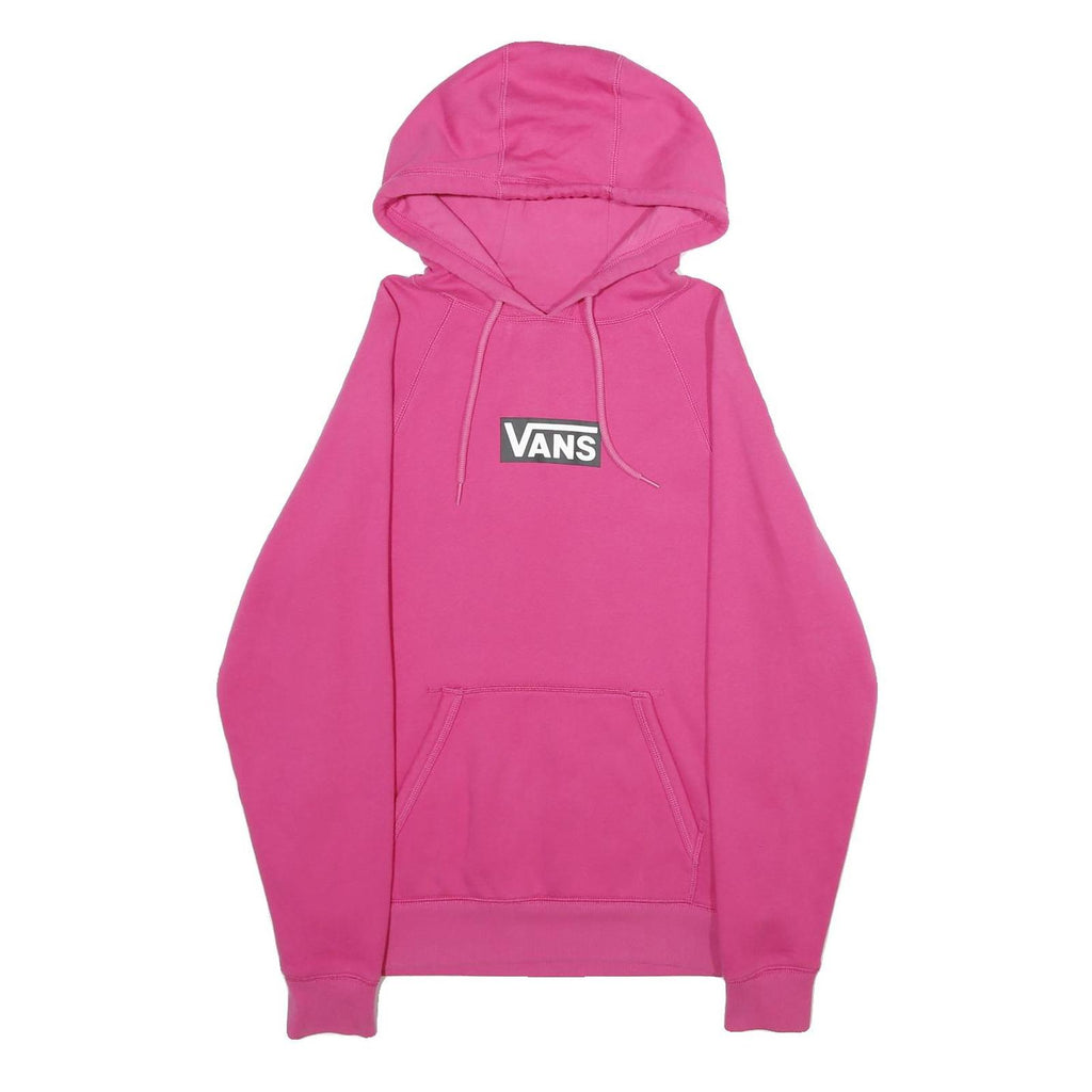 VANS Mens Pink Hoodie XS Cotton Blend Pullover Drawstring Hood Logo Print