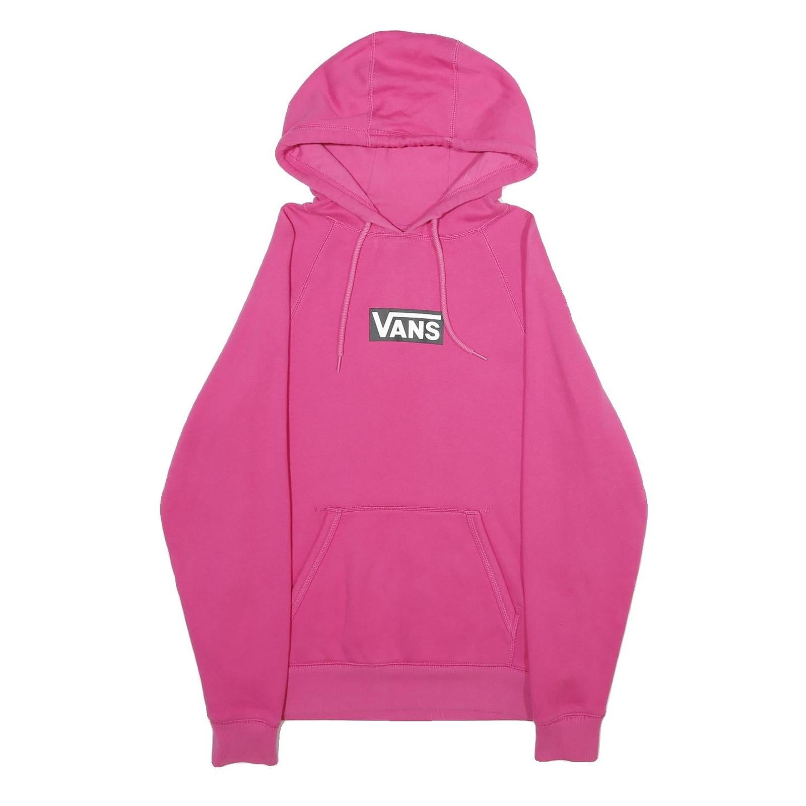 VANS Mens Pink Hoodie XS Cotton Blend Pullover Drawstring Hood Logo Print