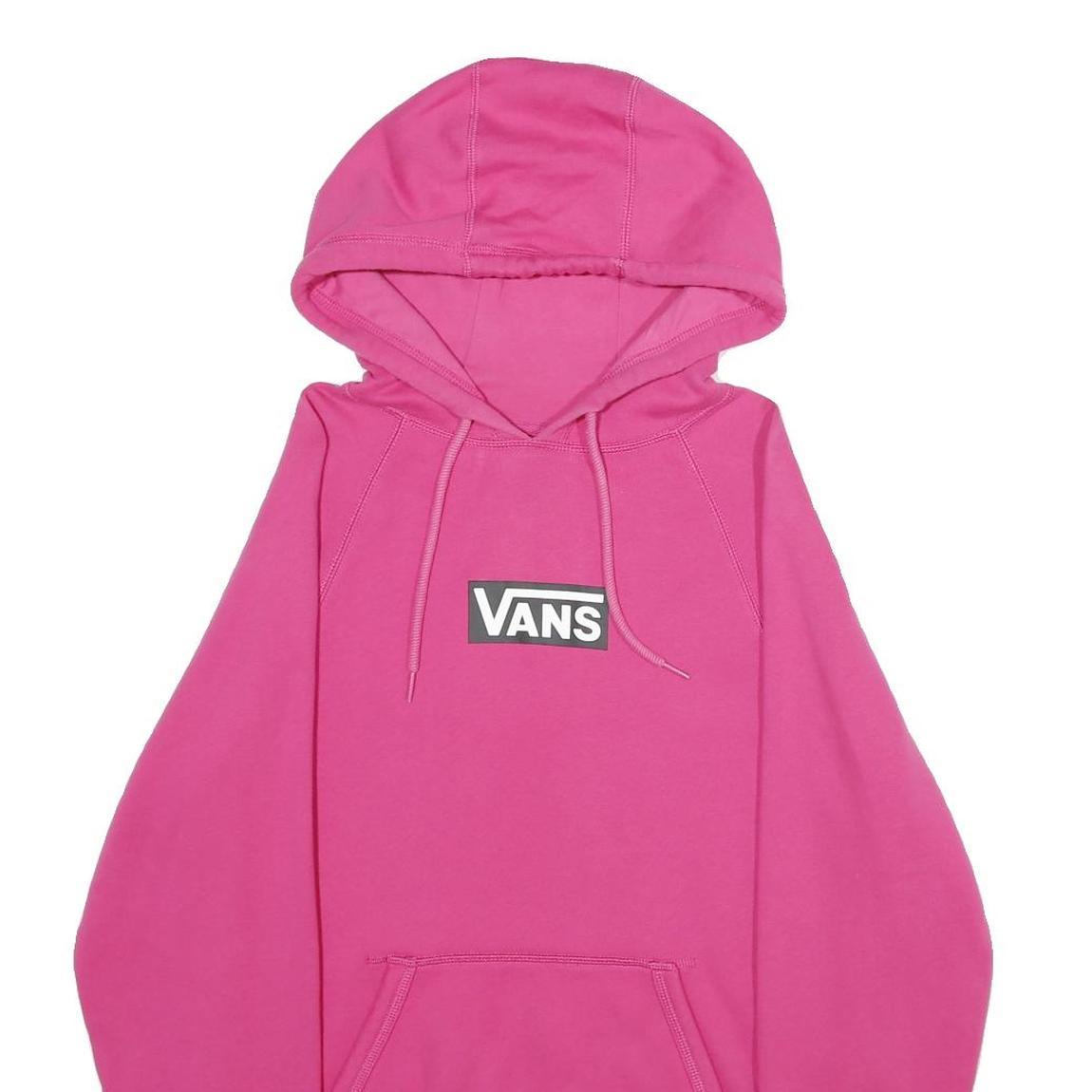 VANS Mens Pink Hoodie XS Cotton Blend Pullover Drawstring Hood Logo Print