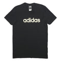 ADIDAS Mens Black Graphic T-Shirt S Short Sleeve Crew Neck Cotton Blend Casual