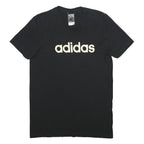 ADIDAS Mens Black Graphic T-Shirt S Short Sleeve Crew Neck Cotton Blend Casual