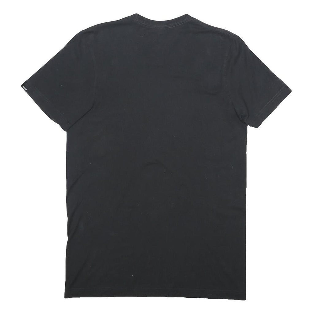ADIDAS Mens Black Graphic T-Shirt S Short Sleeve Crew Neck Cotton Blend Casual