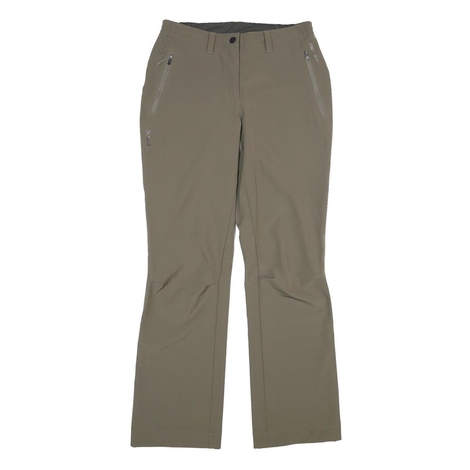 ODLO Womens Regular Fit Beige Polyester Blend Trousers W30 L33 Zip Closure