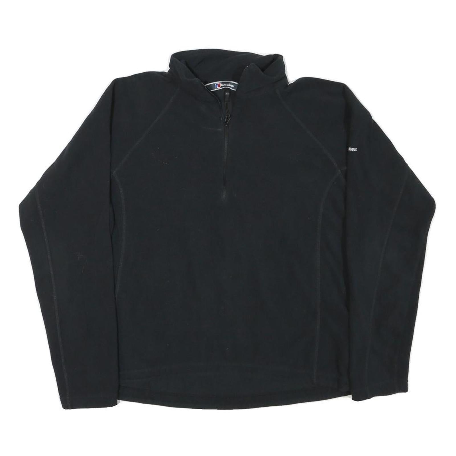 BERGHAUS Womens Black Plain Pullover Jumper Quarter Zip M Fleece Outdoor