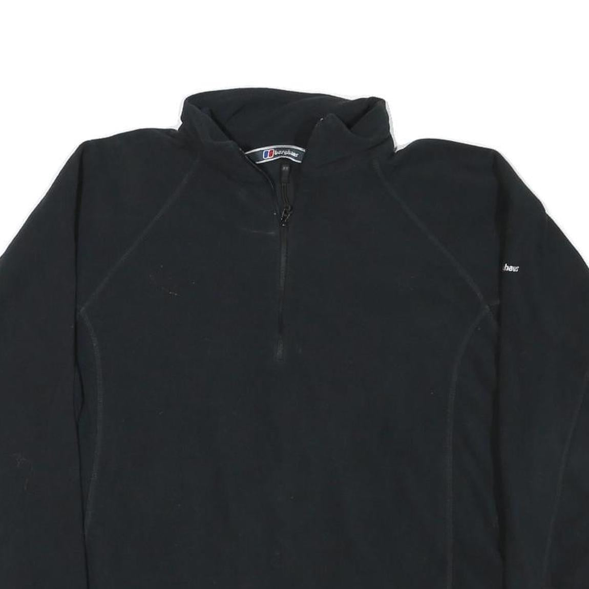 BERGHAUS Womens Black Plain Pullover Jumper Quarter Zip M Fleece Outdoor