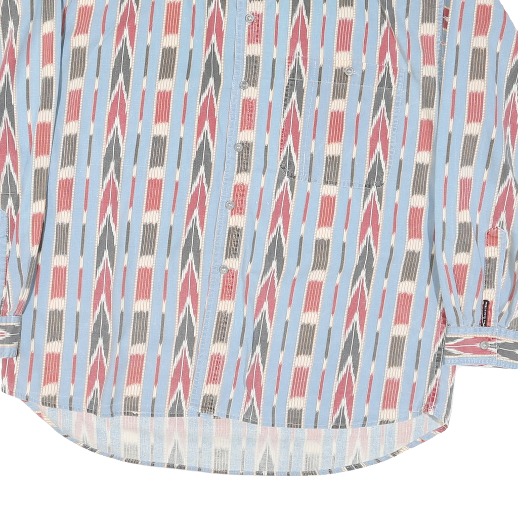 PIER CONNECTION Mens Blue Red & Grey Patterned Cotton Blend Shirt L Casual