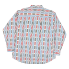 PIER CONNECTION Mens Blue Red & Grey Patterned Cotton Blend Shirt L Casual