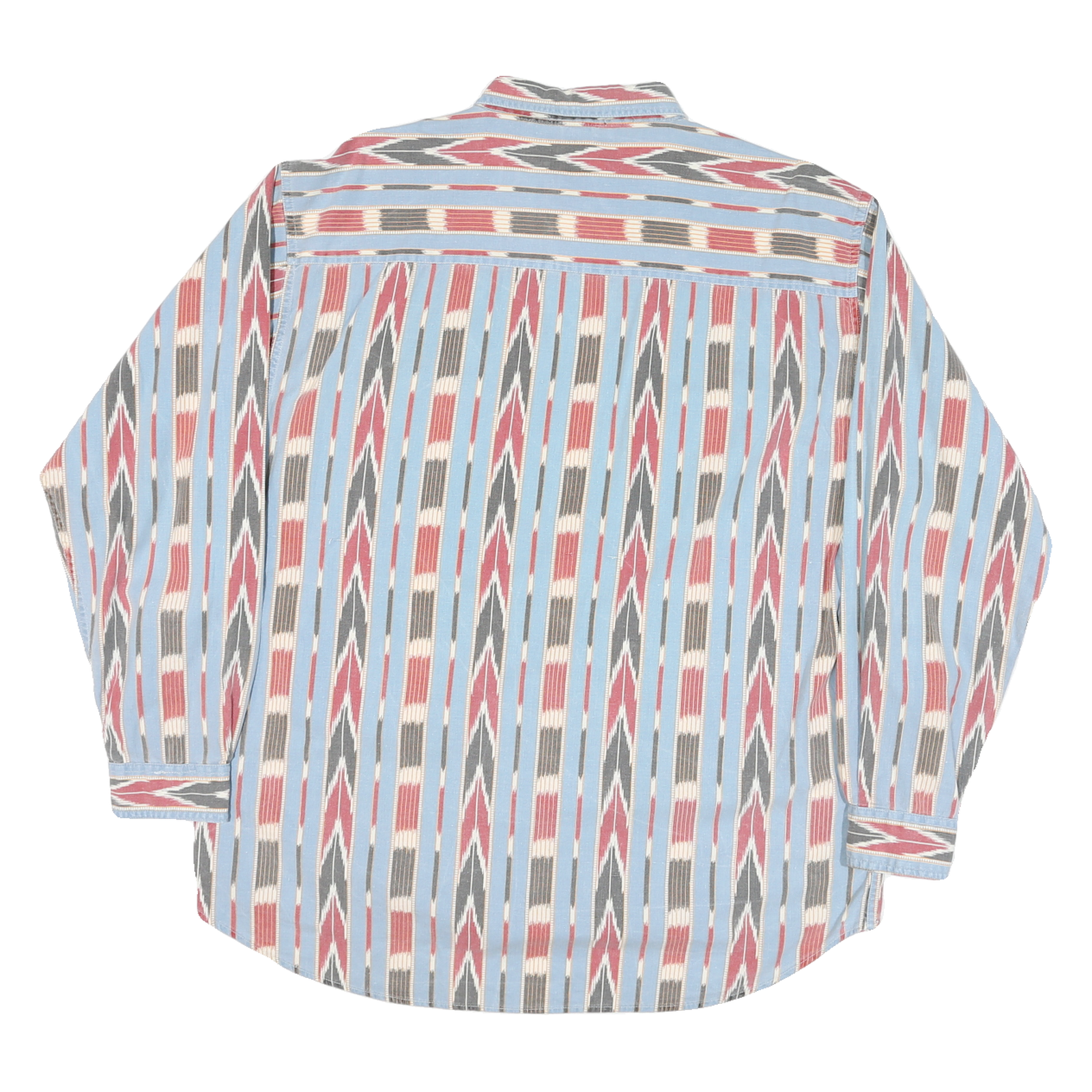 PIER CONNECTION Mens Blue Red & Grey Patterned Cotton Blend Shirt L Casual
