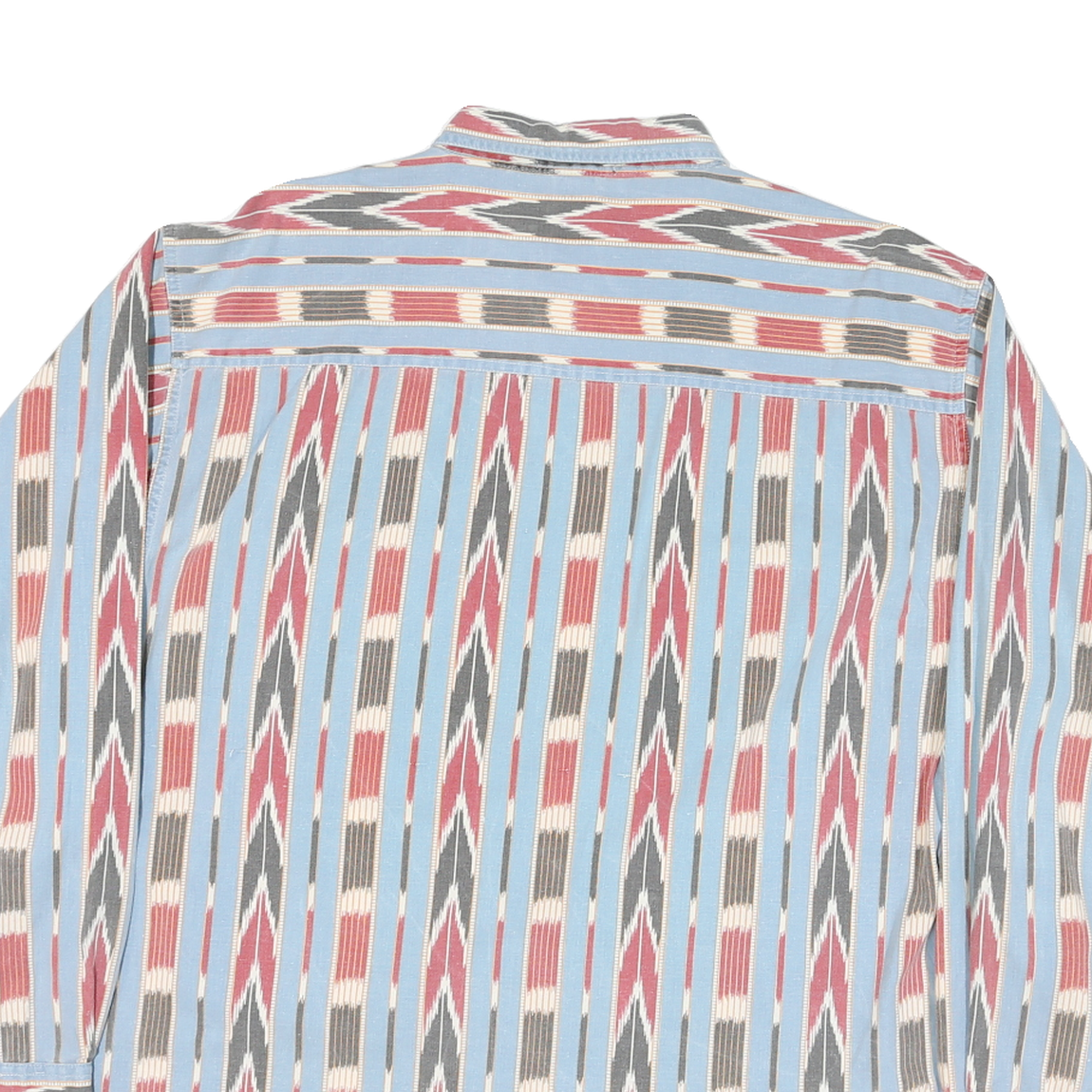 PIER CONNECTION Mens Blue Red & Grey Patterned Cotton Blend Shirt L Casual