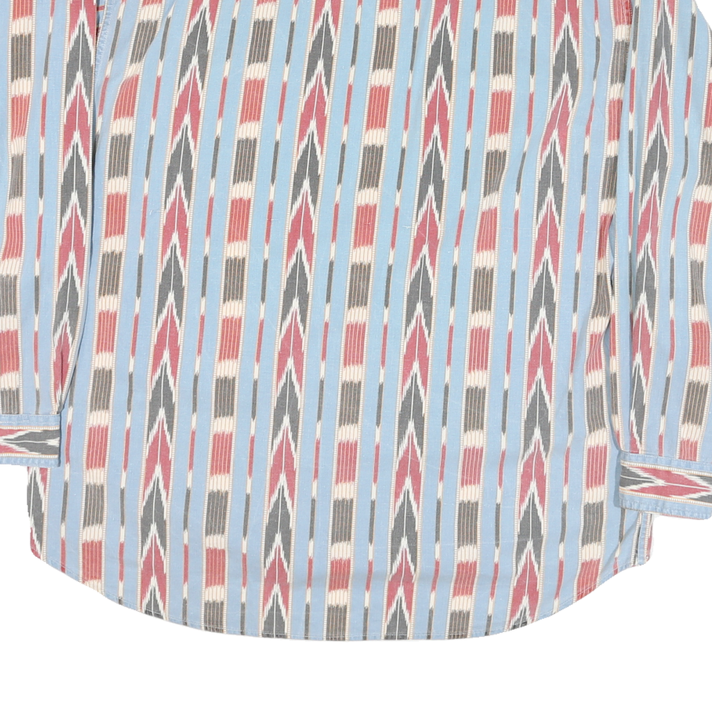 PIER CONNECTION Mens Blue Red & Grey Patterned Cotton Blend Shirt L Casual