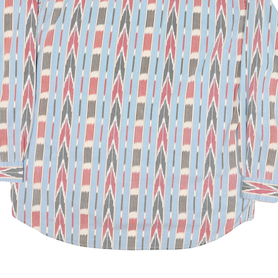 PIER CONNECTION Mens Blue Red & Grey Patterned Cotton Blend Shirt L Casual