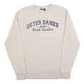 MOMENTUM Womens Cream Outer Banks Cotton Blend Sweatshirt M Crew Neck Casual