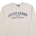 MOMENTUM Womens Cream Outer Banks Cotton Blend Sweatshirt M Crew Neck Casual