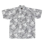 LETS GO Mens Hawaiian Shirt White Floral M