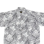 LETS GO Mens Hawaiian Shirt White Floral M