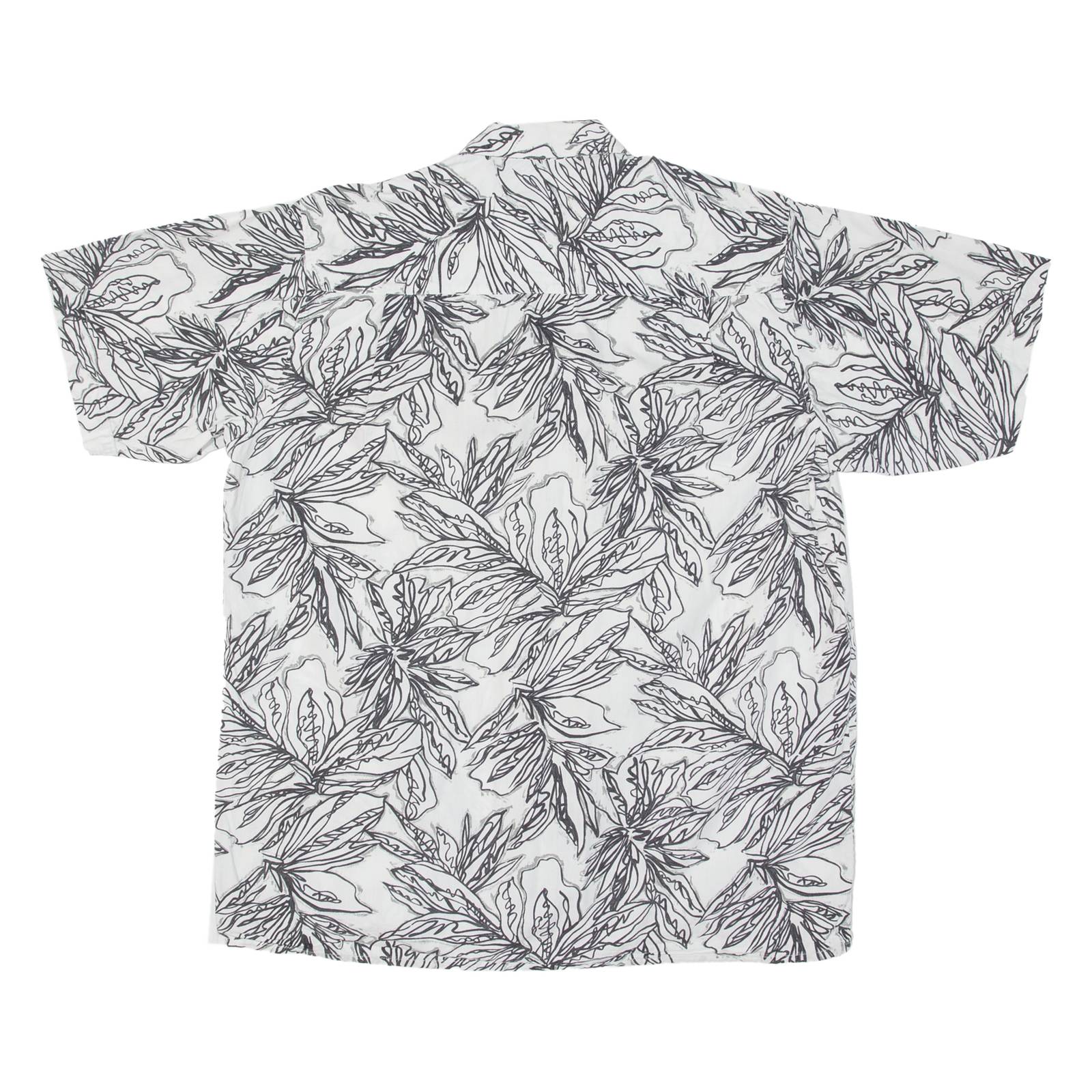 LETS GO Mens Hawaiian Shirt White Floral M