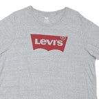 LEVI'S Womens Grey Red Logo Graphic T-Shirt 2XL Short Sleeve Crew Neck Cotton
