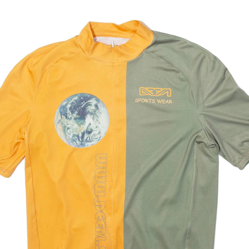 DEEM Planet Cycling Mens Jersey Orange 1/4 Zip L