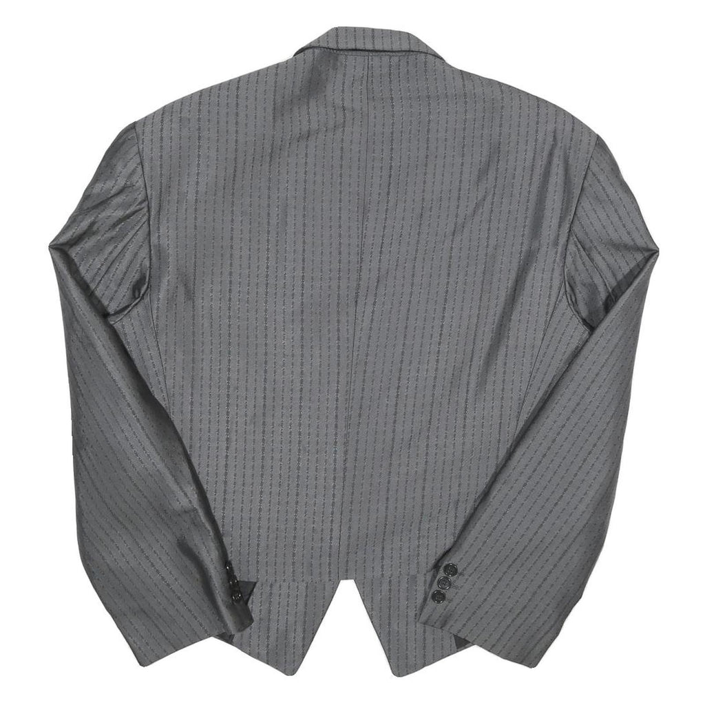 Womens Grey Plain Button Jacket M Polyester Blend Classic Regular Fit Formal