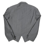 Womens Grey Plain Button Jacket M Polyester Blend Classic Regular Fit Formal