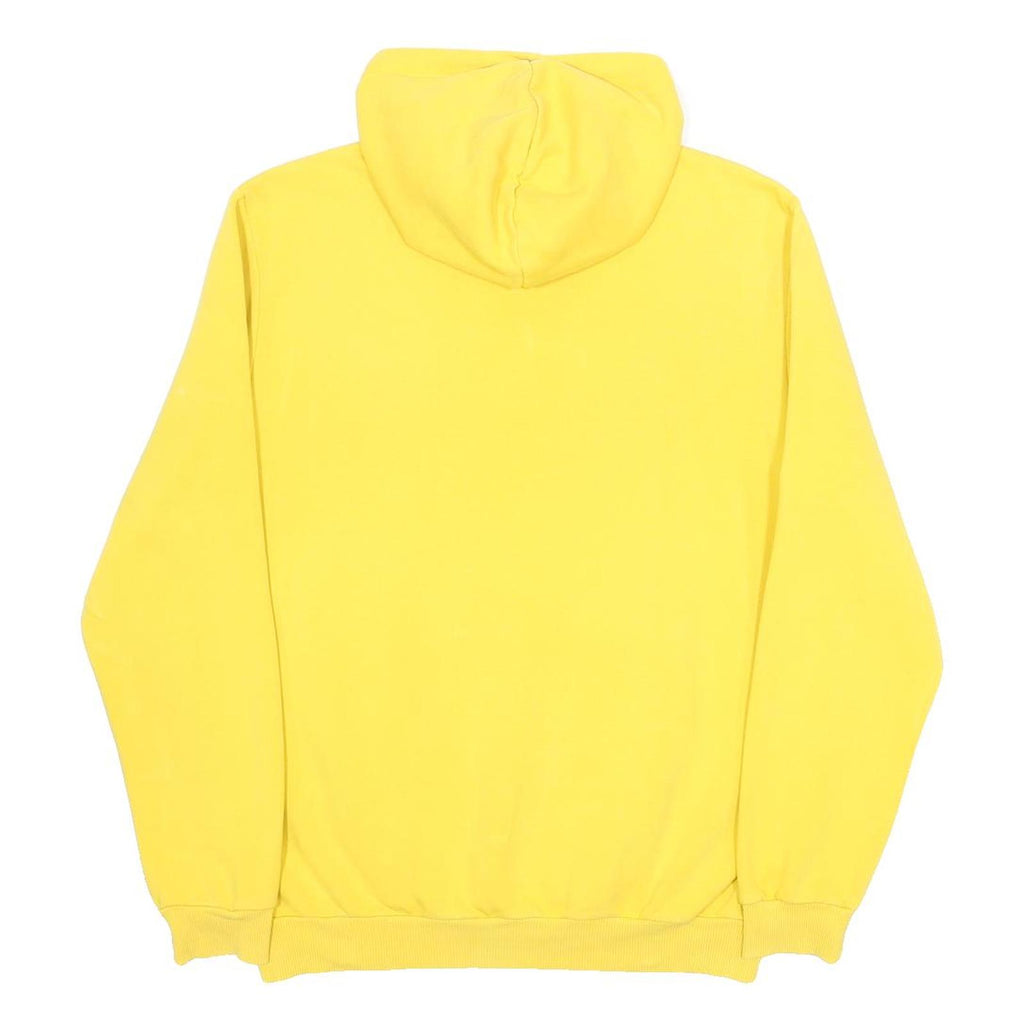 PUMA Mens Yellow Hoodie L Cotton Blend Pullover Logo Sweatshirt