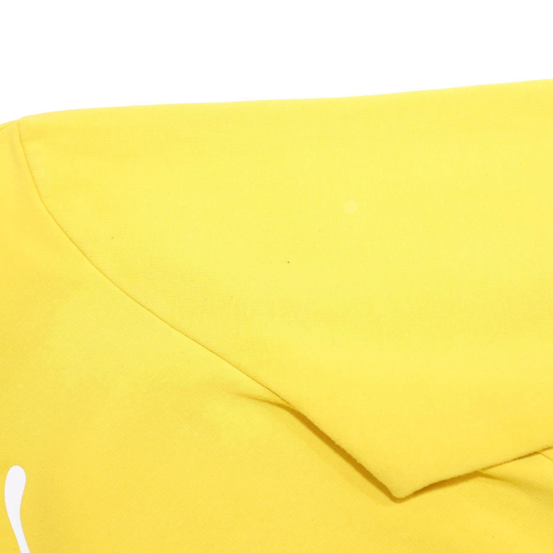 PUMA Mens Yellow Hoodie L Cotton Blend Pullover Logo Sweatshirt