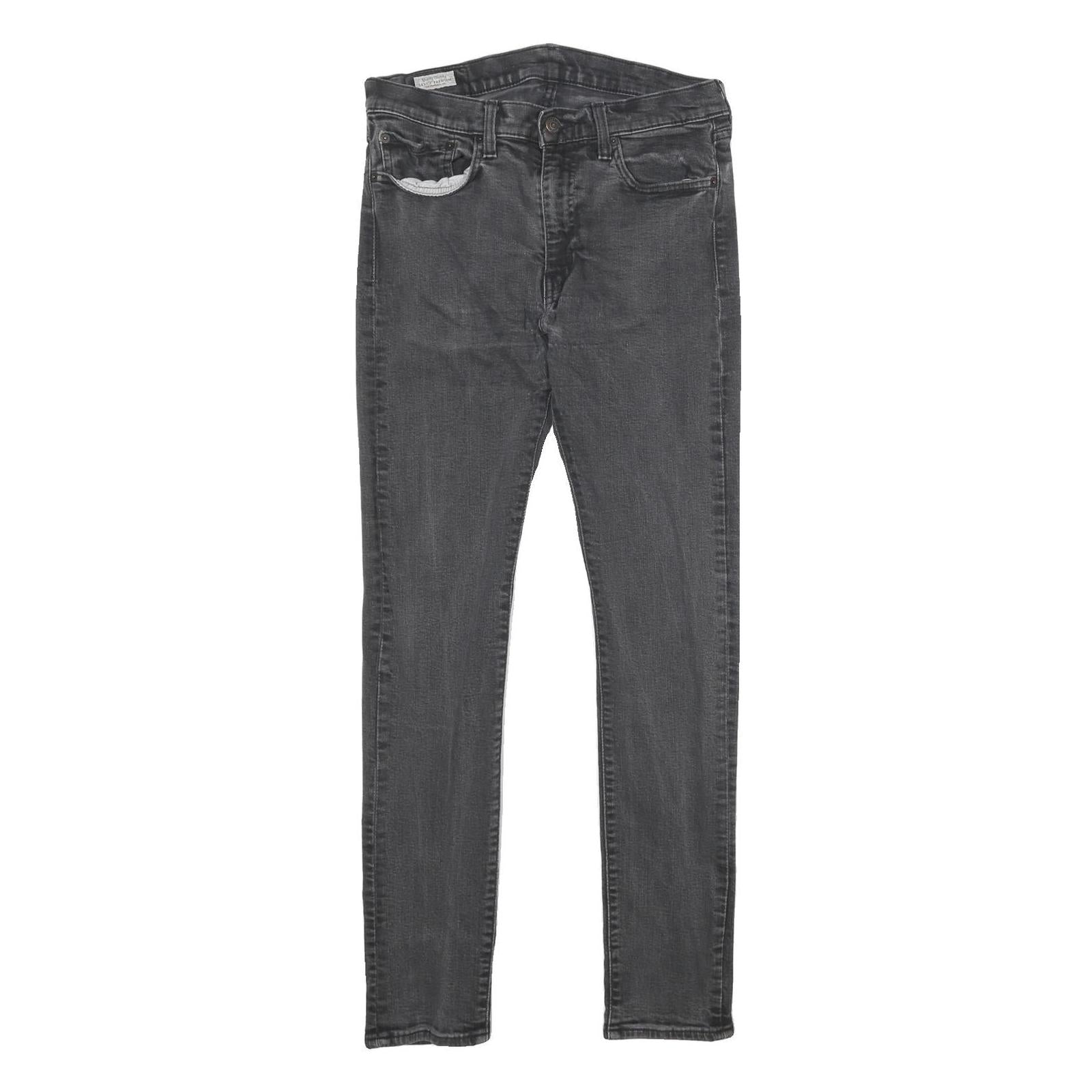 LEVI'S 512 BIG E Mens Jeans Black Slim Skinny Denim Medium W30 L32 Slim Fit