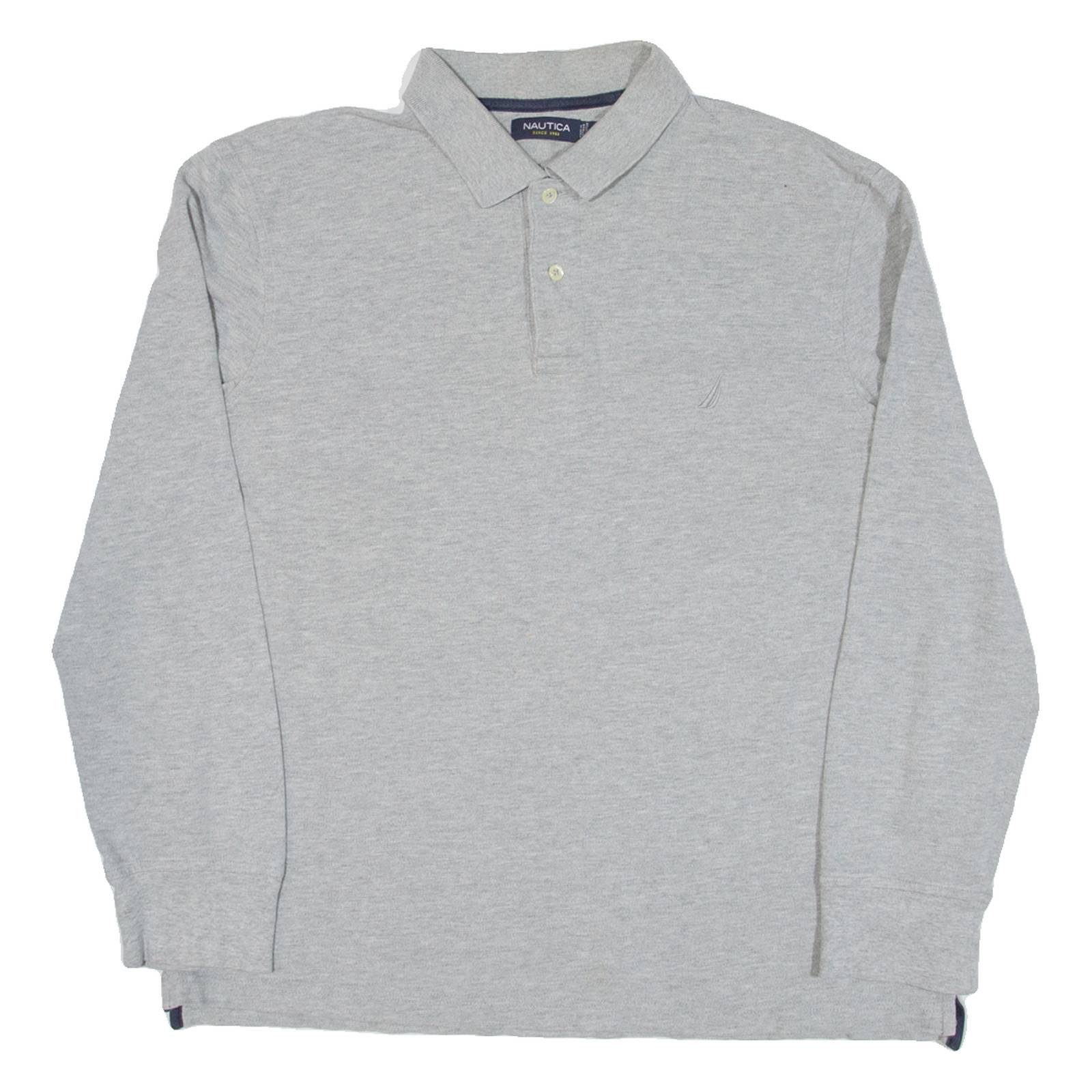 NAUTICA Mens Polo Shirt Grey Long Sleeve L
