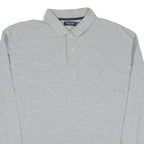 NAUTICA Mens Polo Shirt Grey Long Sleeve L