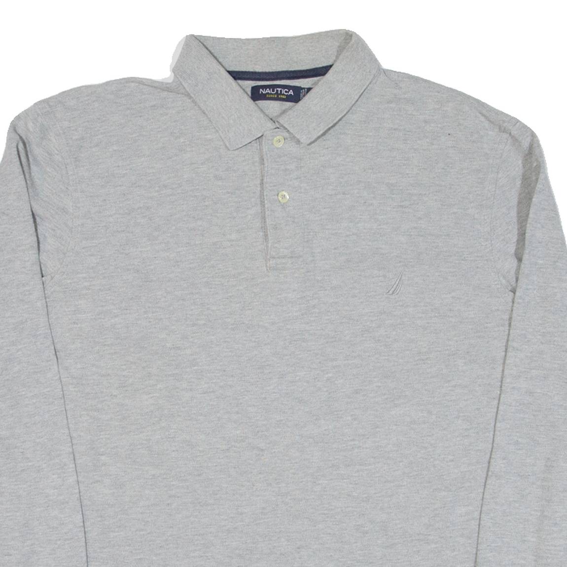 NAUTICA Mens Polo Shirt Grey Long Sleeve L