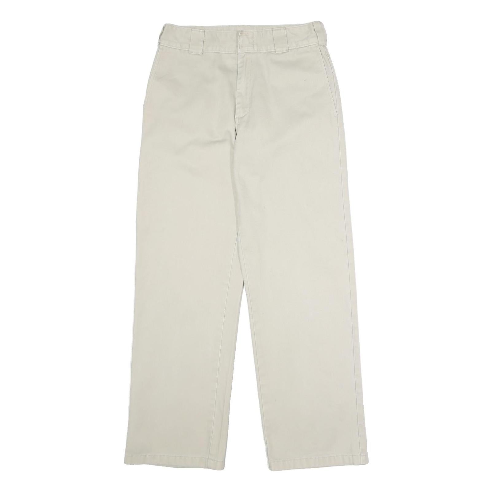 DICKIES Womens Regular Beige Cotton Blend Straight Trousers W28 L29 Workwear Zip