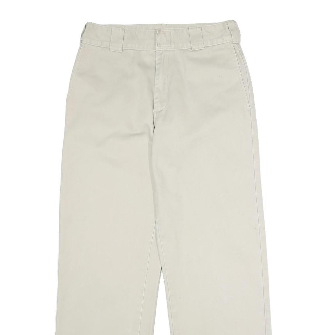 DICKIES Womens Regular Beige Cotton Blend Straight Trousers W28 L29 Workwear Zip