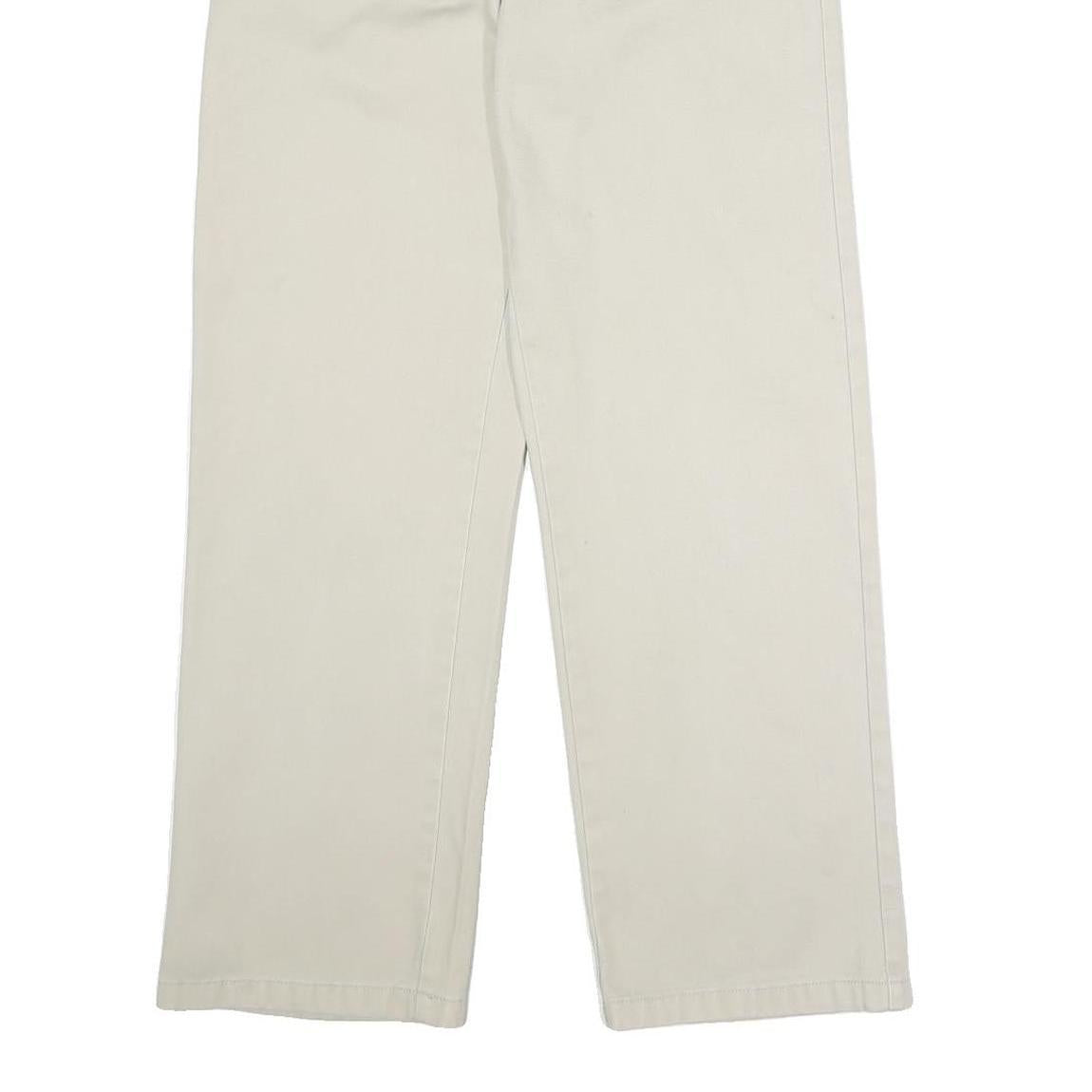 DICKIES Womens Regular Beige Cotton Blend Straight Trousers W28 L29 Workwear Zip