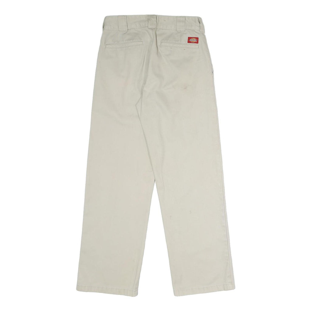 DICKIES Womens Regular Beige Cotton Blend Straight Trousers W28 L29 Workwear Zip