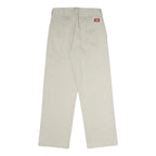DICKIES Womens Regular Beige Cotton Blend Straight Trousers W28 L29 Workwear Zip
