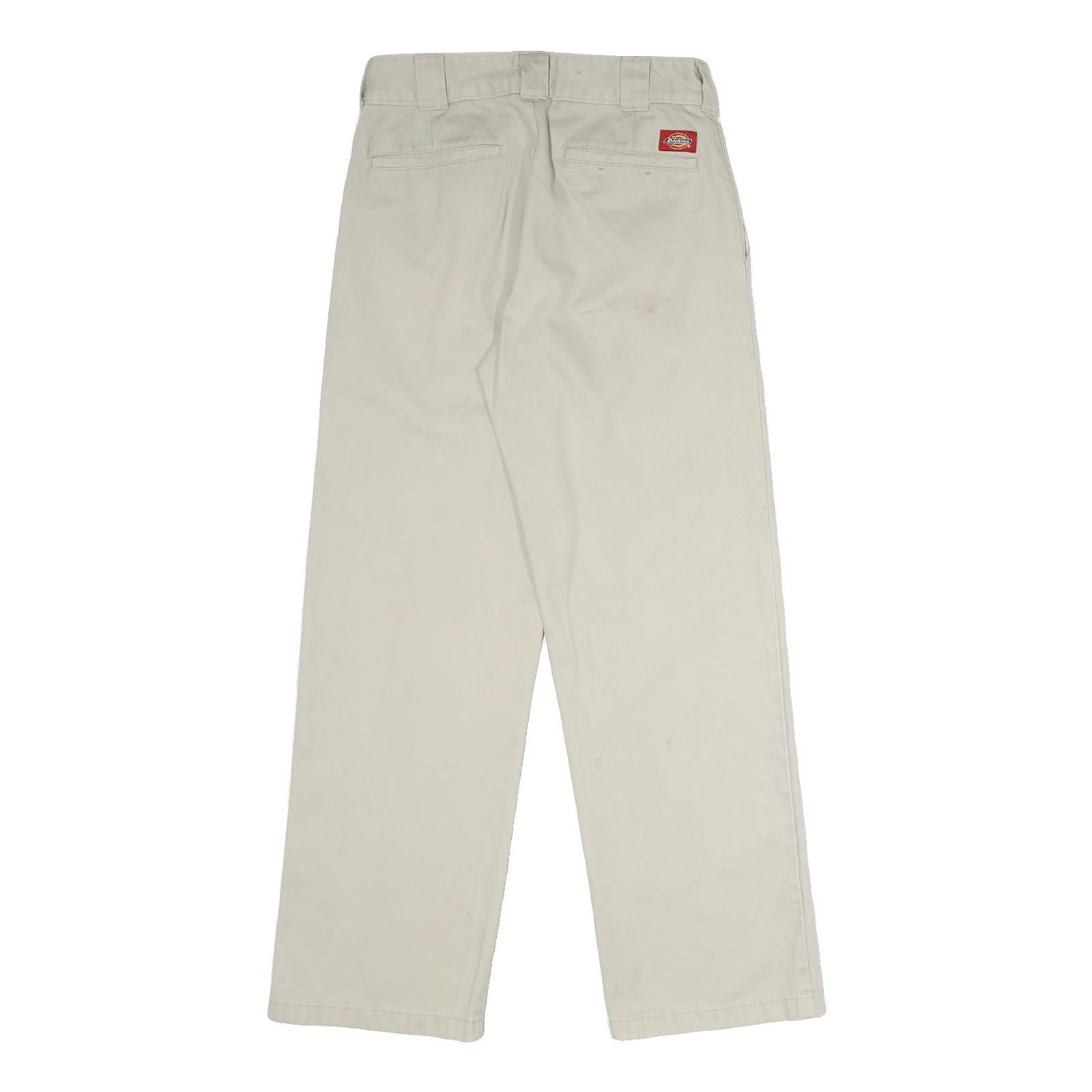 DICKIES Womens Regular Beige Cotton Blend Straight Trousers W28 L29 Workwear Zip