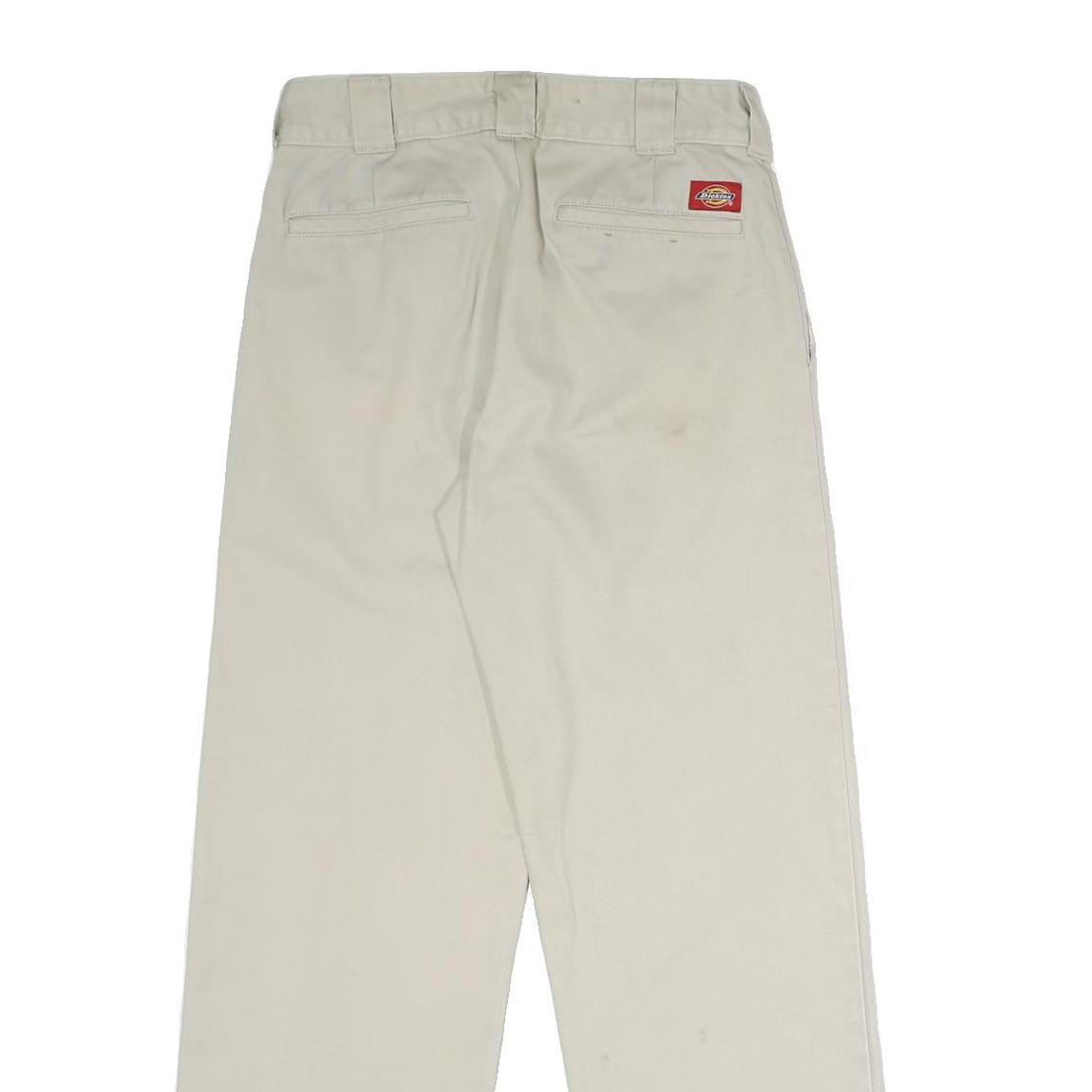 DICKIES Womens Regular Beige Cotton Blend Straight Trousers W28 L29 Workwear Zip