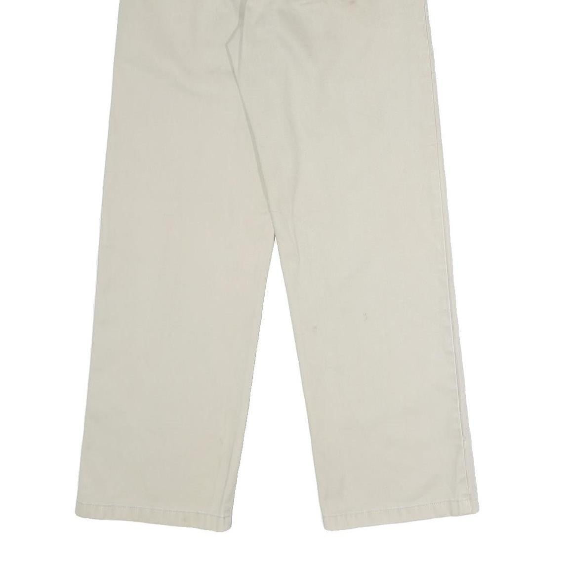 DICKIES Womens Regular Beige Cotton Blend Straight Trousers W28 L29 Workwear Zip