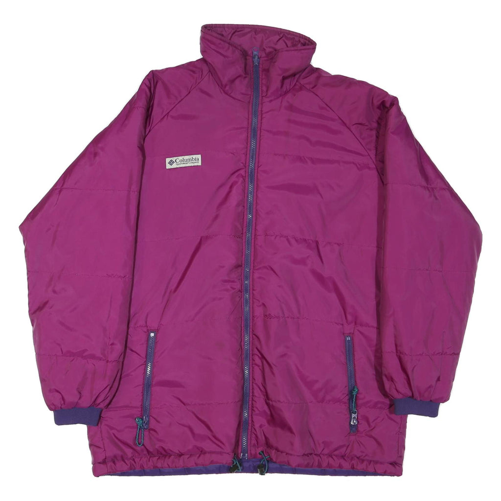 COLUMBIA Womens Purple & Plum Jacket L Synthetic Zip Long Sleeve Warm