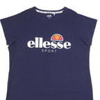 ELLESSE Womens Blue Sport T-Shirt Cotton Blend Mini Dress UK 22 Casual Logo