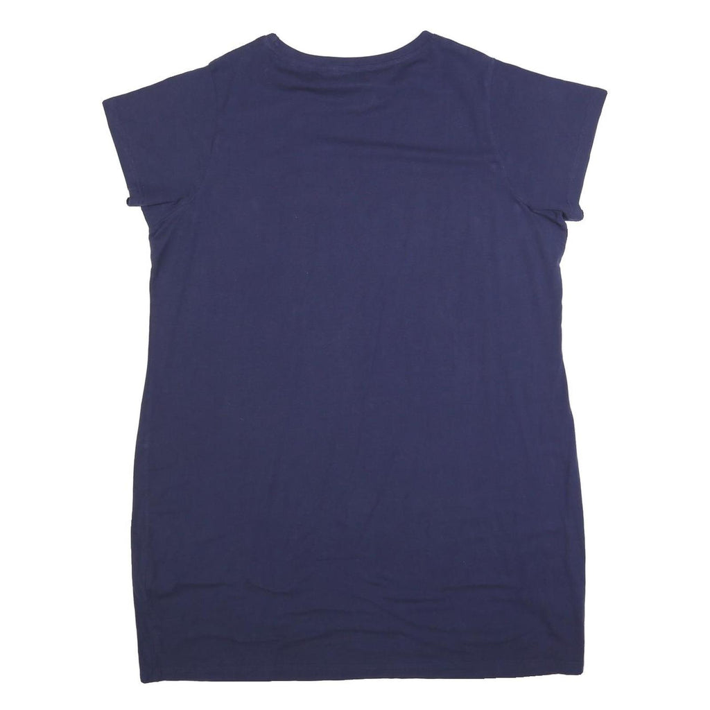 ELLESSE Womens Blue Sport T-Shirt Cotton Blend Mini Dress UK 22 Casual Logo