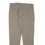 TOMMY HILFIGER Mens Regular Beige Cotton Blend Trousers W34 L30 Zip Casual Dress